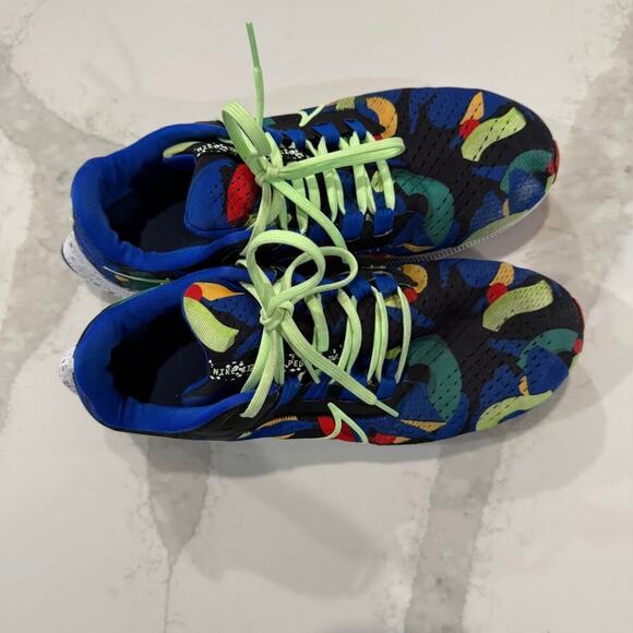 Nike Air Zoom Pegasus38 KellyAnna London Running Shoes Mens 10.5 Black/Lime/Blue - Picture 6 of 10